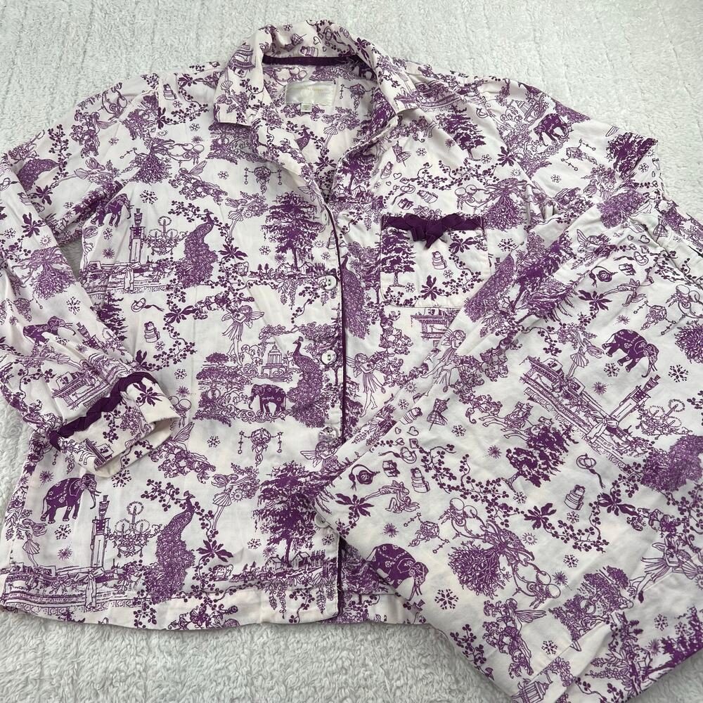 Victoria’s Secret Flannel Pajama Set Purple Print Women's size Small Whimsical